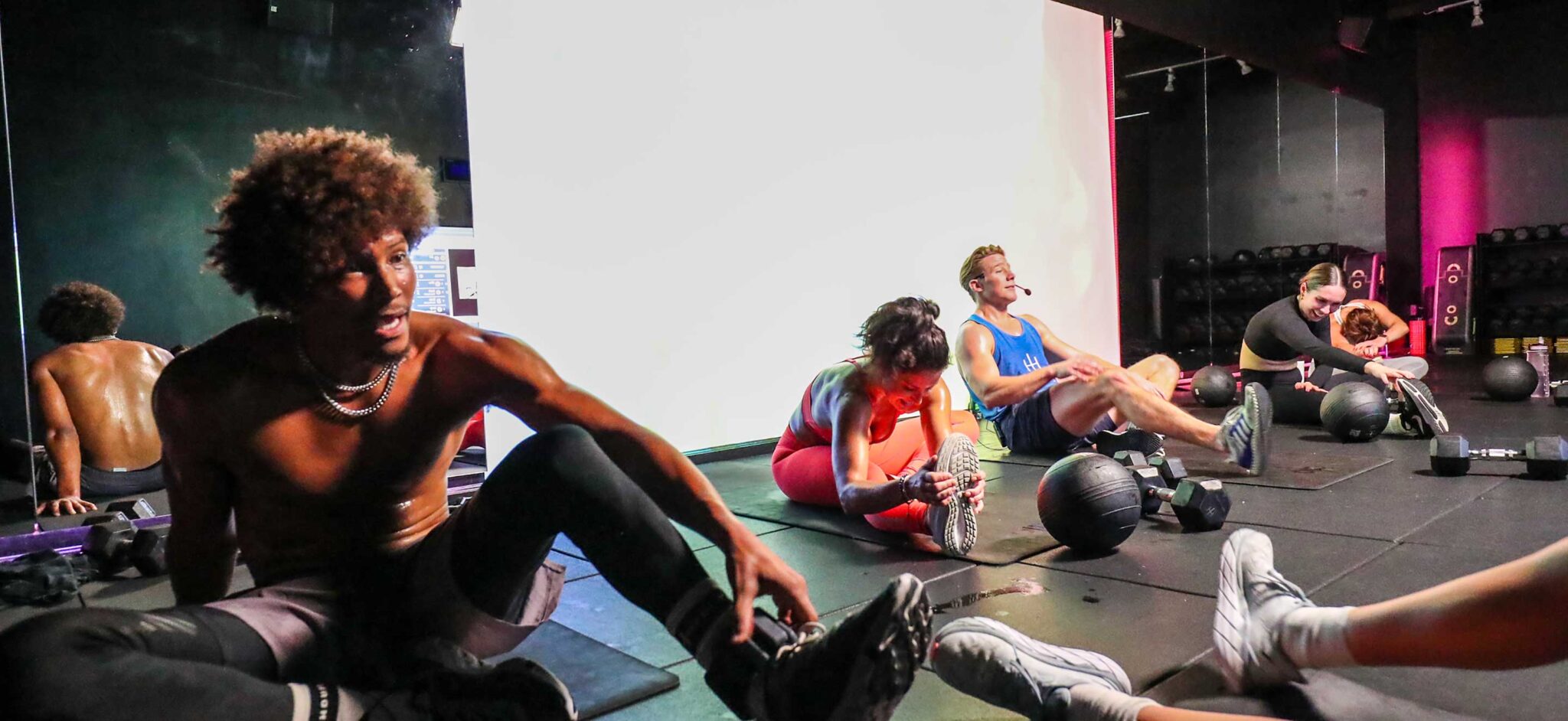 a fitness class exercise session