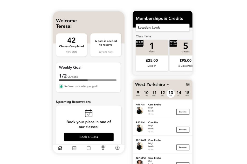Core by Ceri's mobile app by Mariana Tek 